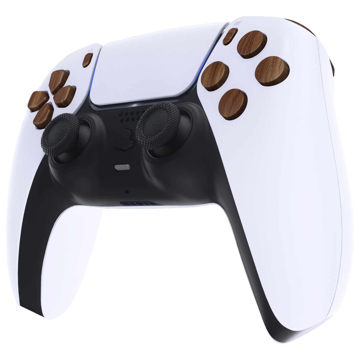 eXtremeRate Replacement Full Set Buttons Compatible with PS5 Controller BDM-030/040 - Wood Grain eXtremeRate