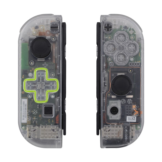 eXtremeRate Dpad Version Replacement Full Set Shell Case with Buttons for Joycon of NS Switch - Transparent Clear eXtremeRate