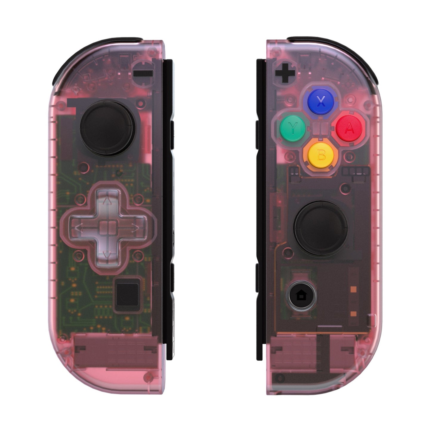 eXtremeRate Dpad Version Replacement Full Set Shell Case with Buttons for Joycon of NS Switch - Cherry Pink