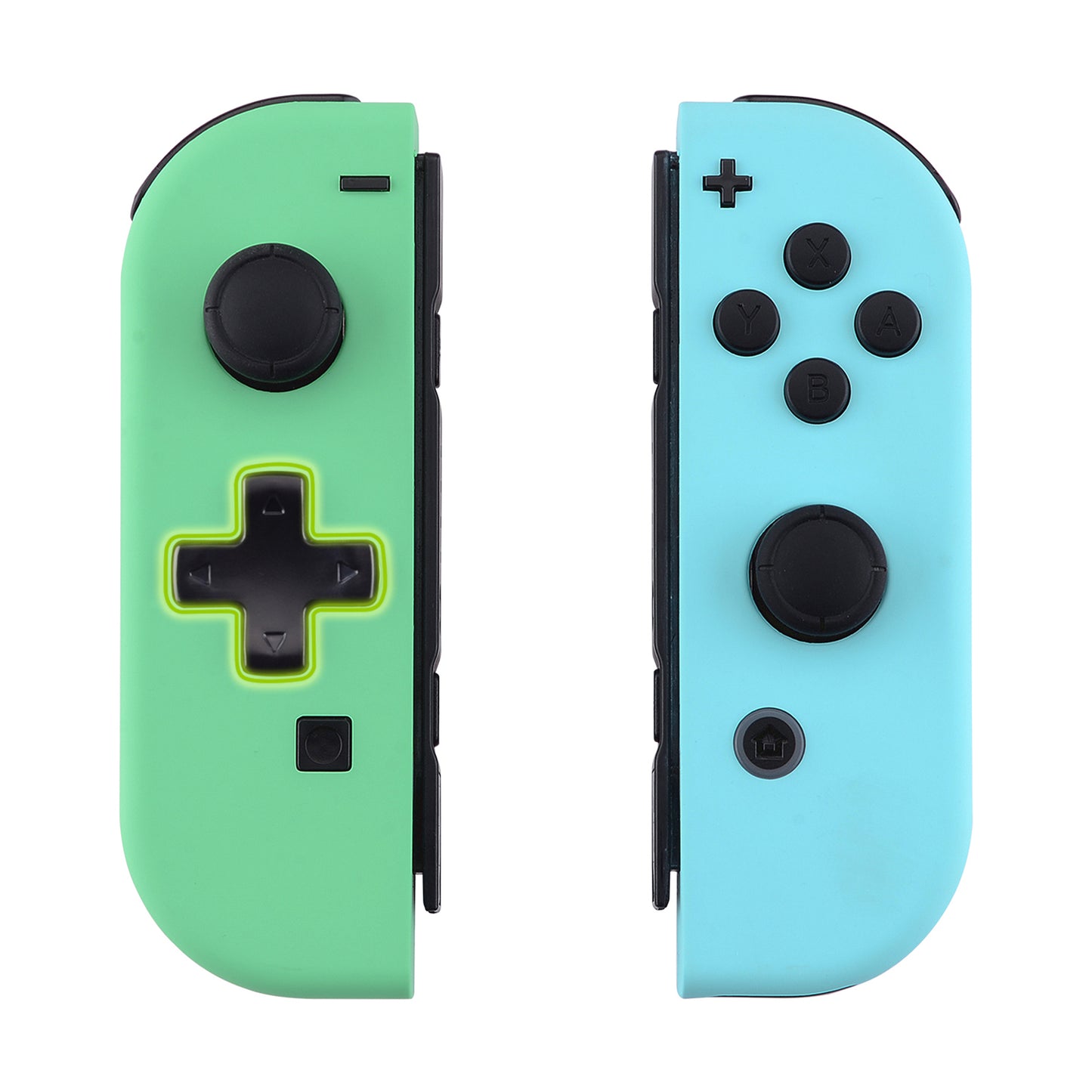 eXtremeRate Dpad Version Replacement Full Set Shell Case with Buttons for Joycon of NS Switch - Mint Green & Heaven Blue