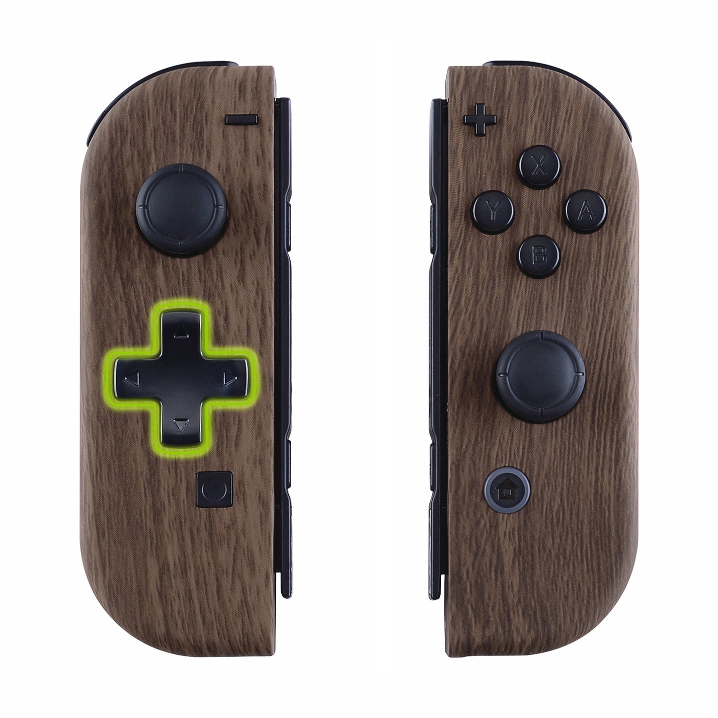 eXtremeRate Dpad Version Replacement Full Set Shell Case with Buttons for Joycon of NS Switch - Wood Grain