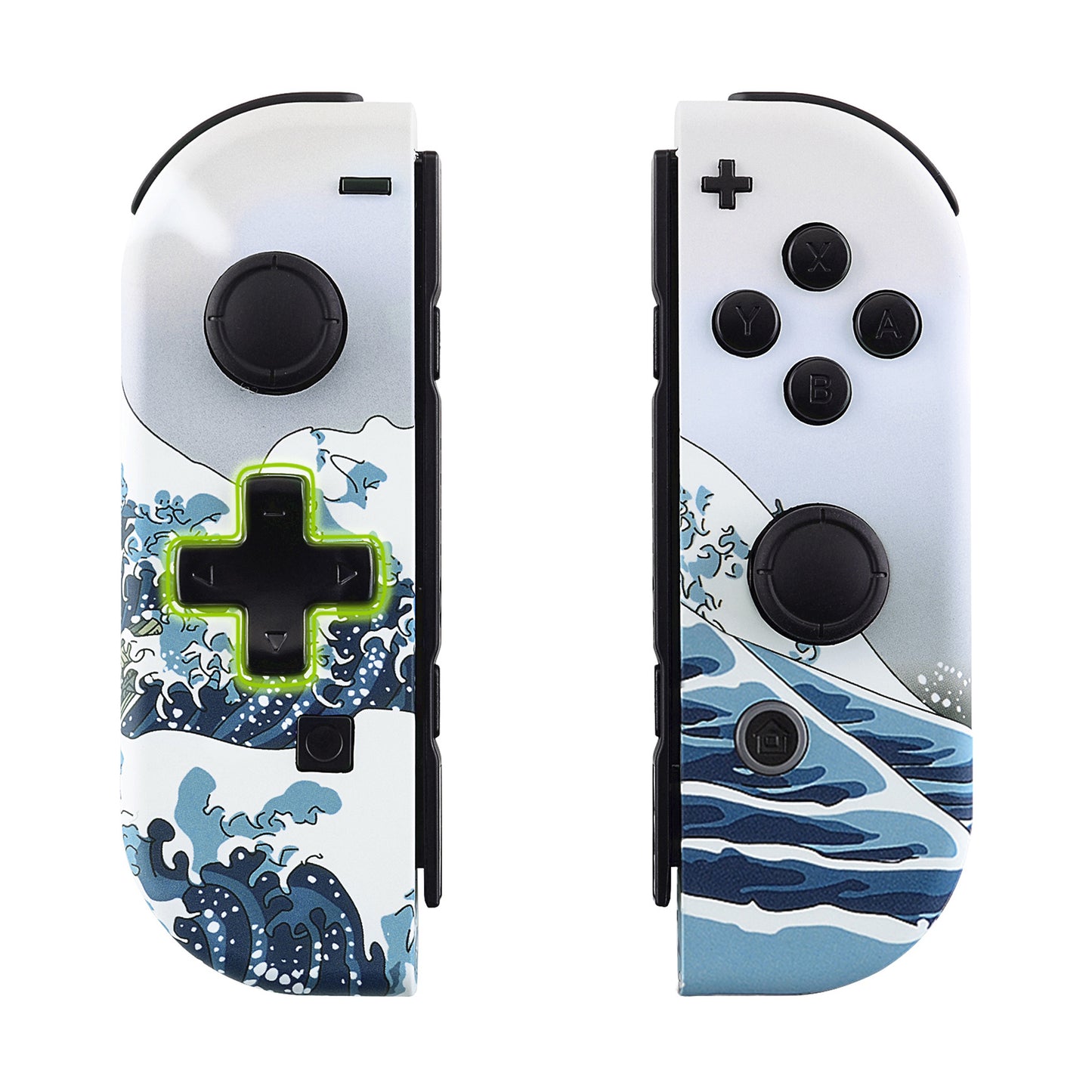 eXtremeRate Dpad Version Replacement Full Set Shell Case with Buttons for Joycon of NS Switch - The Great Wave