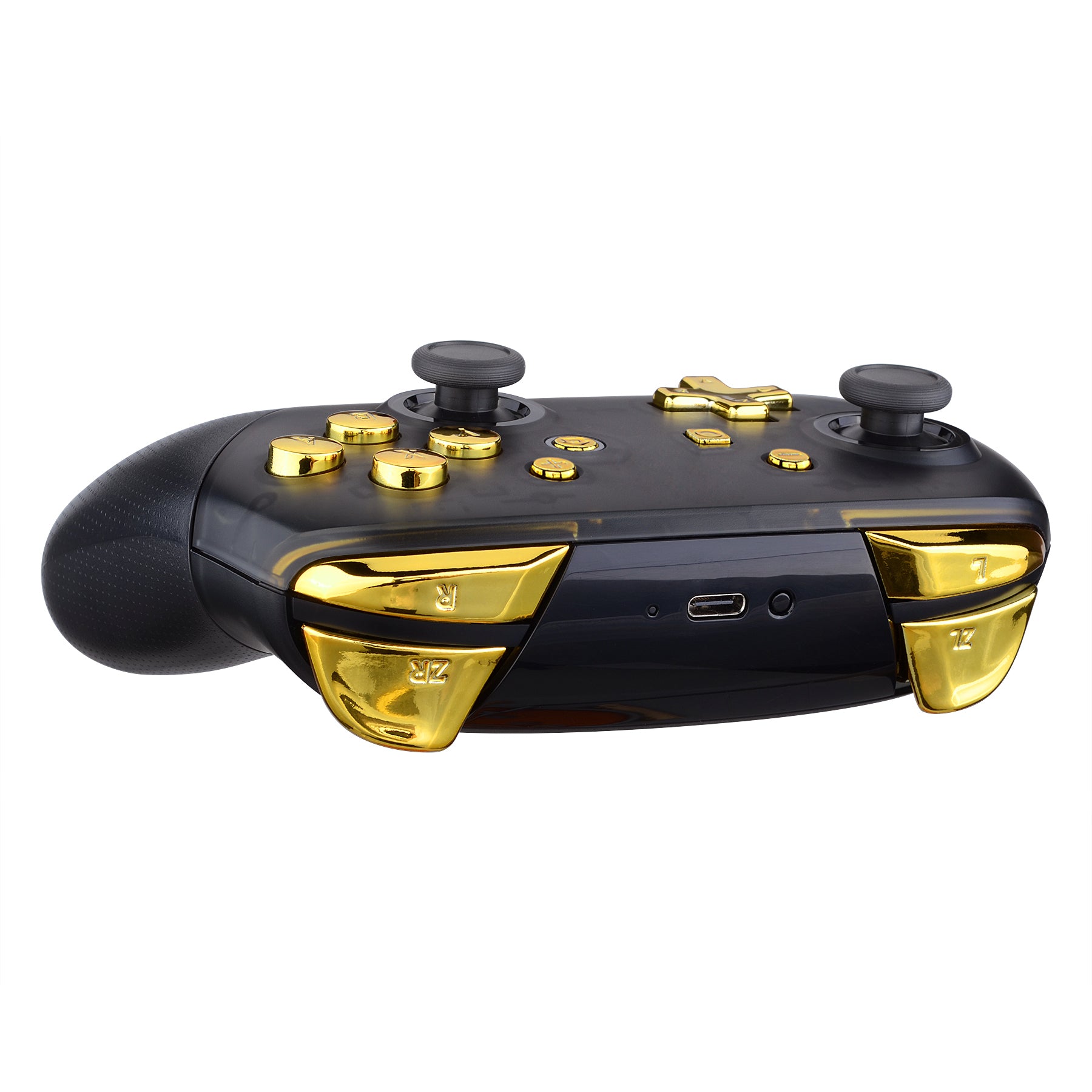 eXtremeRate Chrome Gold Repair ABXY D-pad ZR ZL L R Keys for