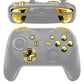 eXtremeRate Retail Chrome Gold Repair ABXY D-pad ZR ZL L R Keys for Nintendo Switch Pro Controller, Glossy DIY Replacement Full Set Buttons with Tools for Nintendo Switch Pro - Controller NOT Included - KRD401