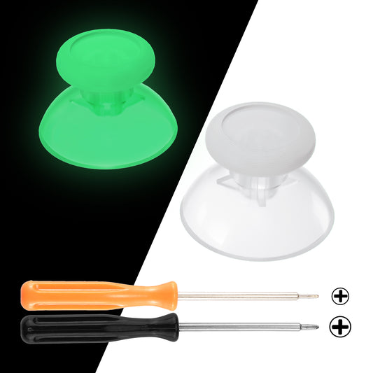 Glow in Dark - Green Dual-color Replacement 3D Joystick Thumbsticks, Analog Thumb Sticks with Phillips Screwdriver for Nintendo Switch Pro Controller - KRM524 eXtremeRate