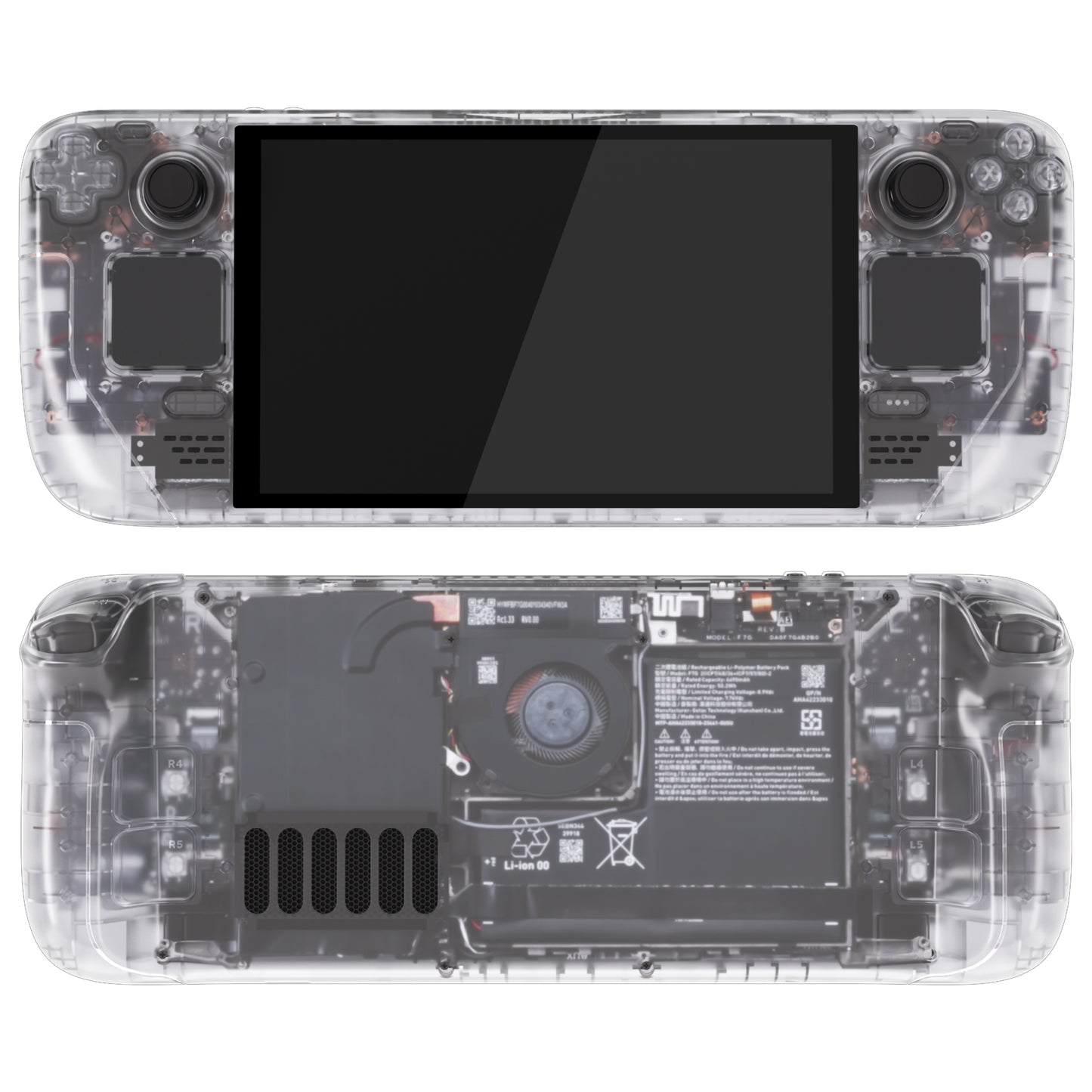 eXtremeRate Replacement Full Set Shell with Buttons for Steam Deck OLED - Clear