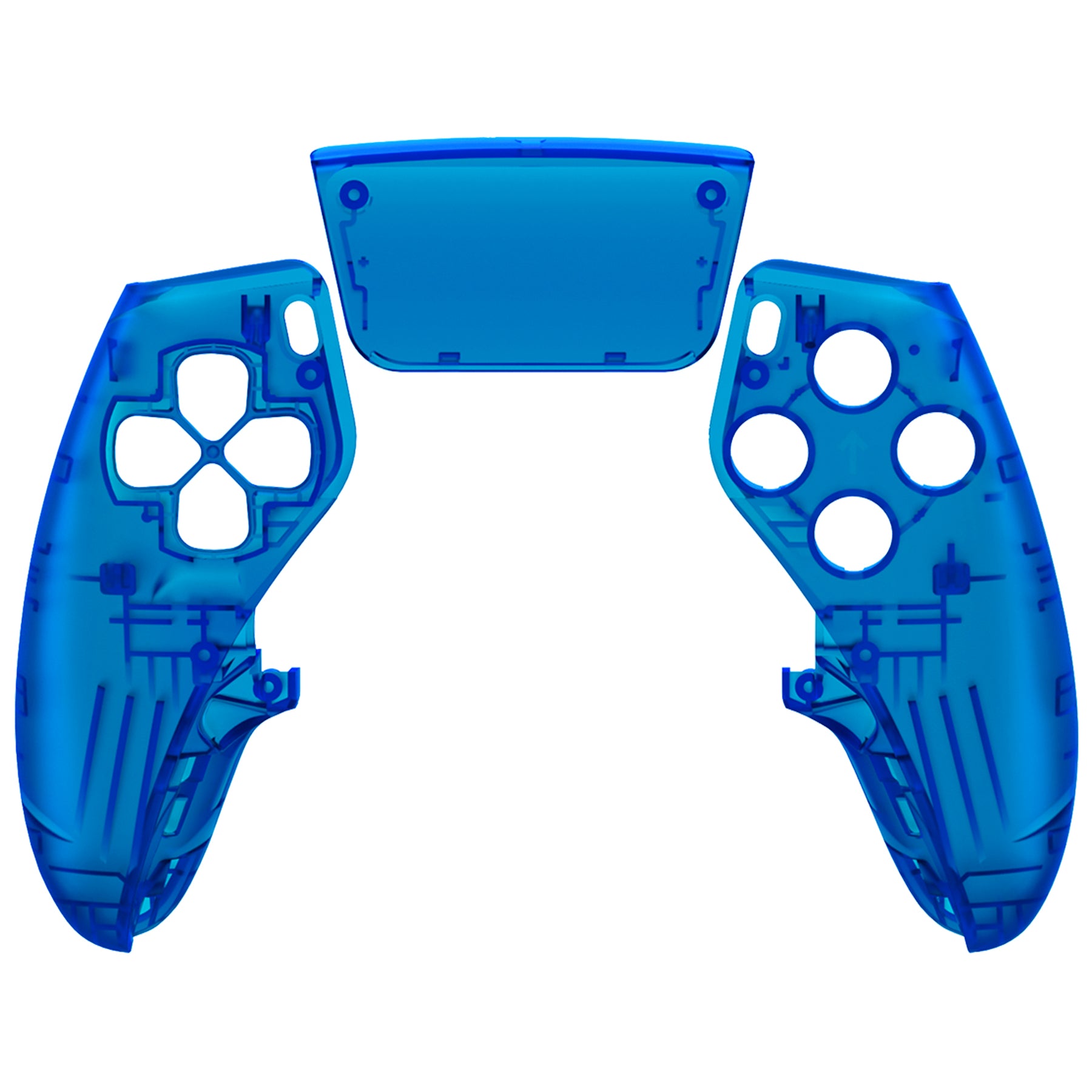 Replacement Left Right Front Housing Shell with Touchpad Compatible with PS5 Edge Controller - Clear Blue eXtremeRate