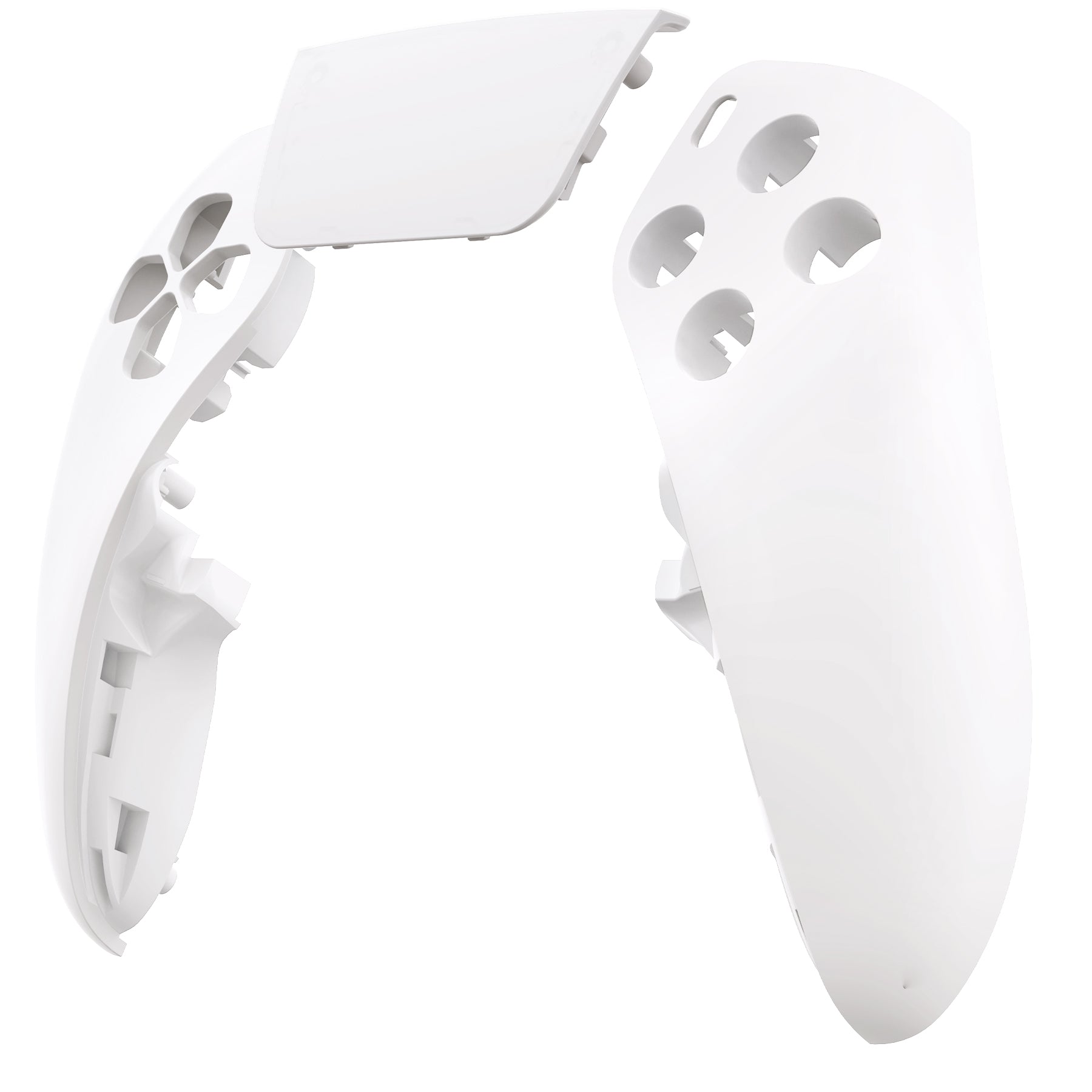 eXtremeRate Replacement Left Right Front Housing Shell with Touchpad  Compatible with PS5 Edge Controller - White