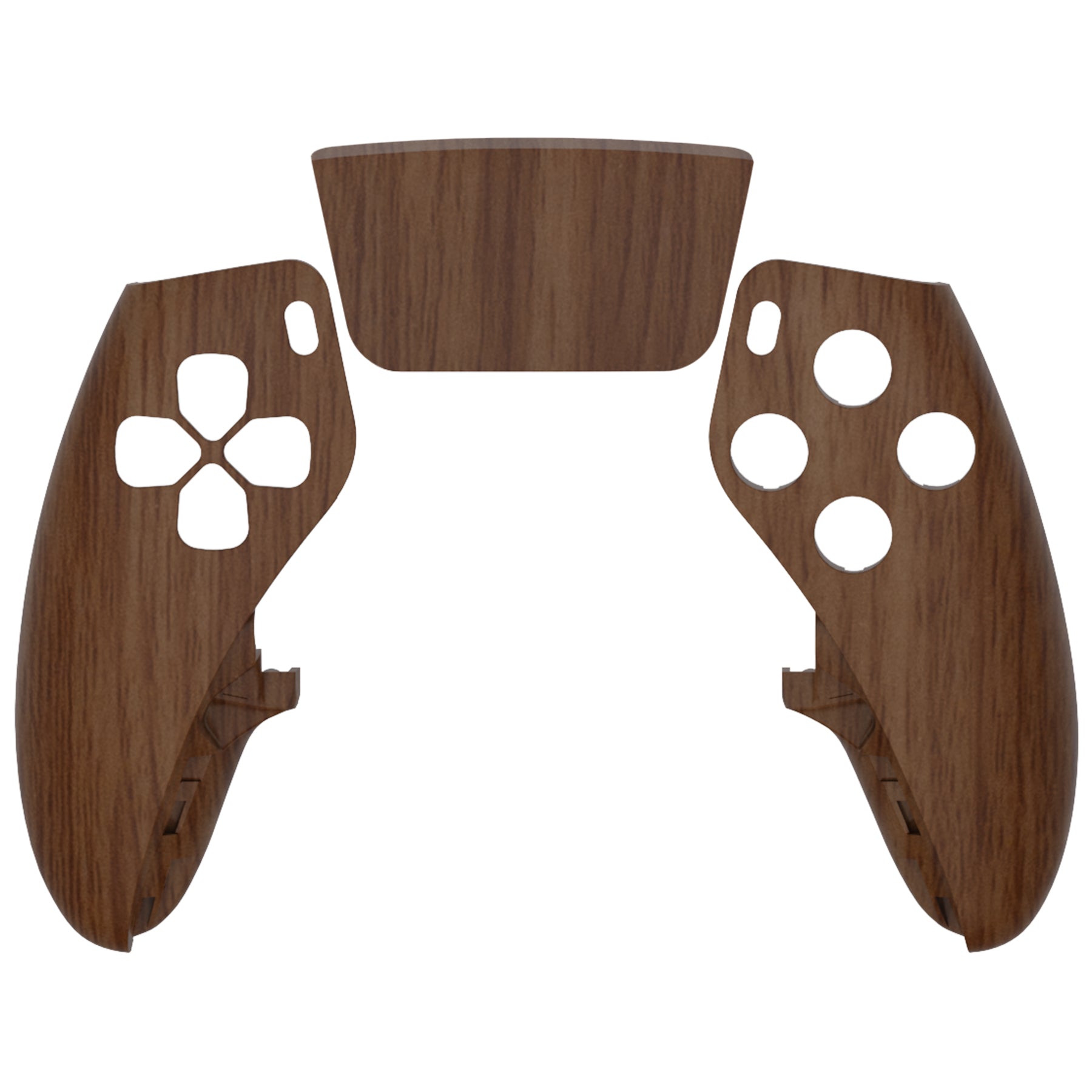 Replacement Left Right Front Housing Shell with Touchpad Compatible with PS5 Edge Controller - Wood Grain eXtremeRate