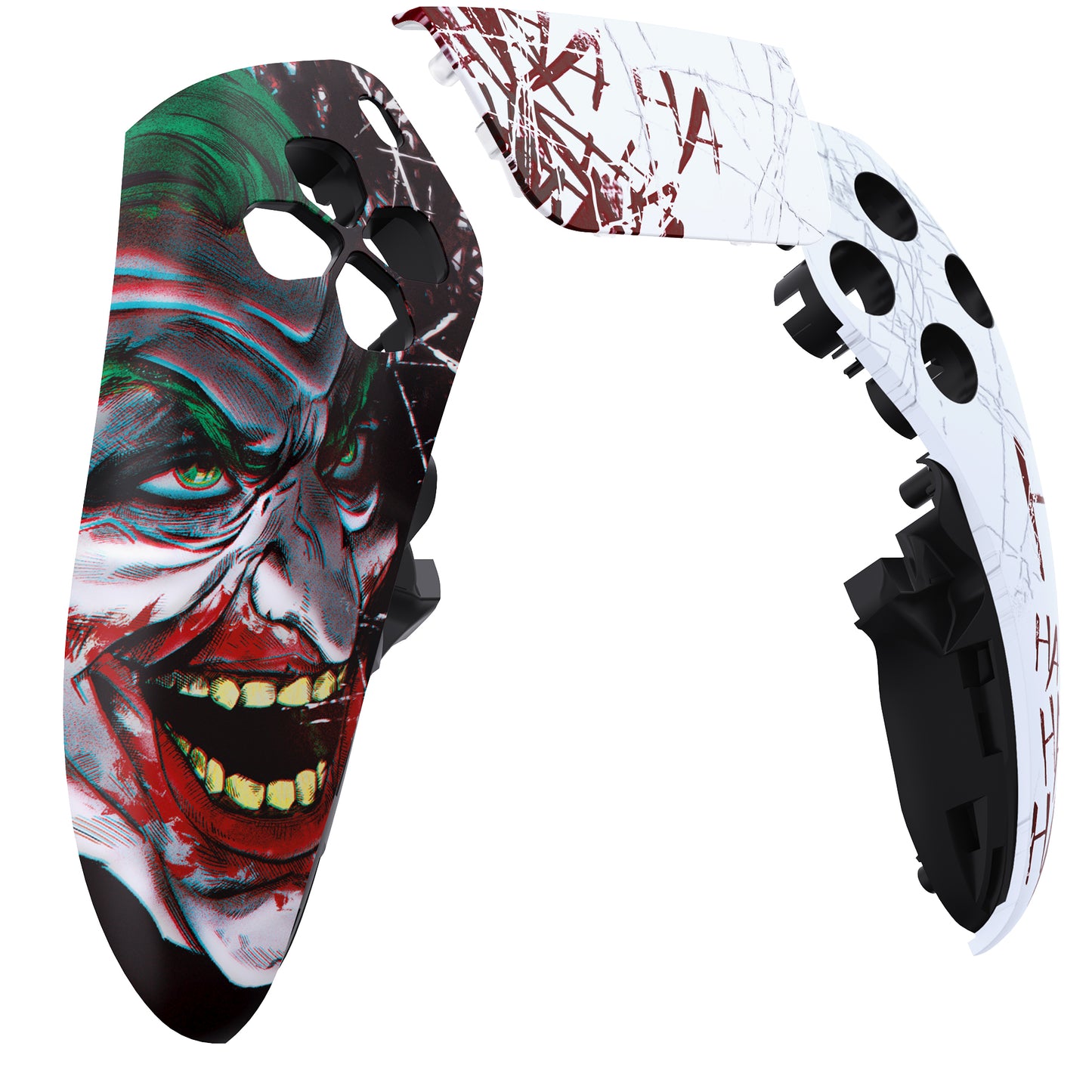 Replacement Left Right Front Housing Shell with Touchpad Compatible with PS5 Edge Controller - Clown HAHAHA eXtremeRate