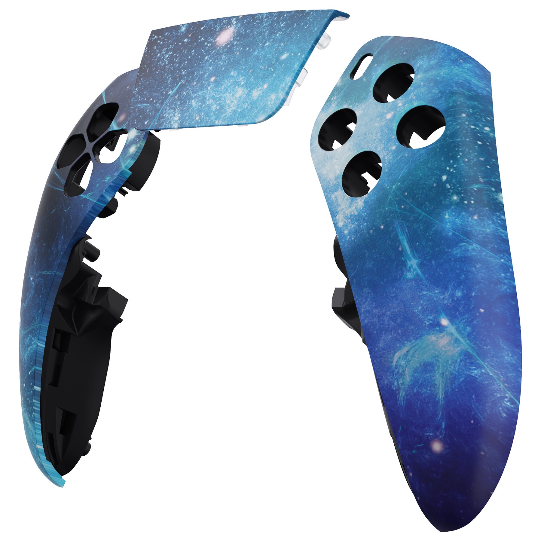 Replacement Left Right Front Housing Shell with Touchpad Compatible with PS5 Edge Controller - Blue Nebula eXtremeRate