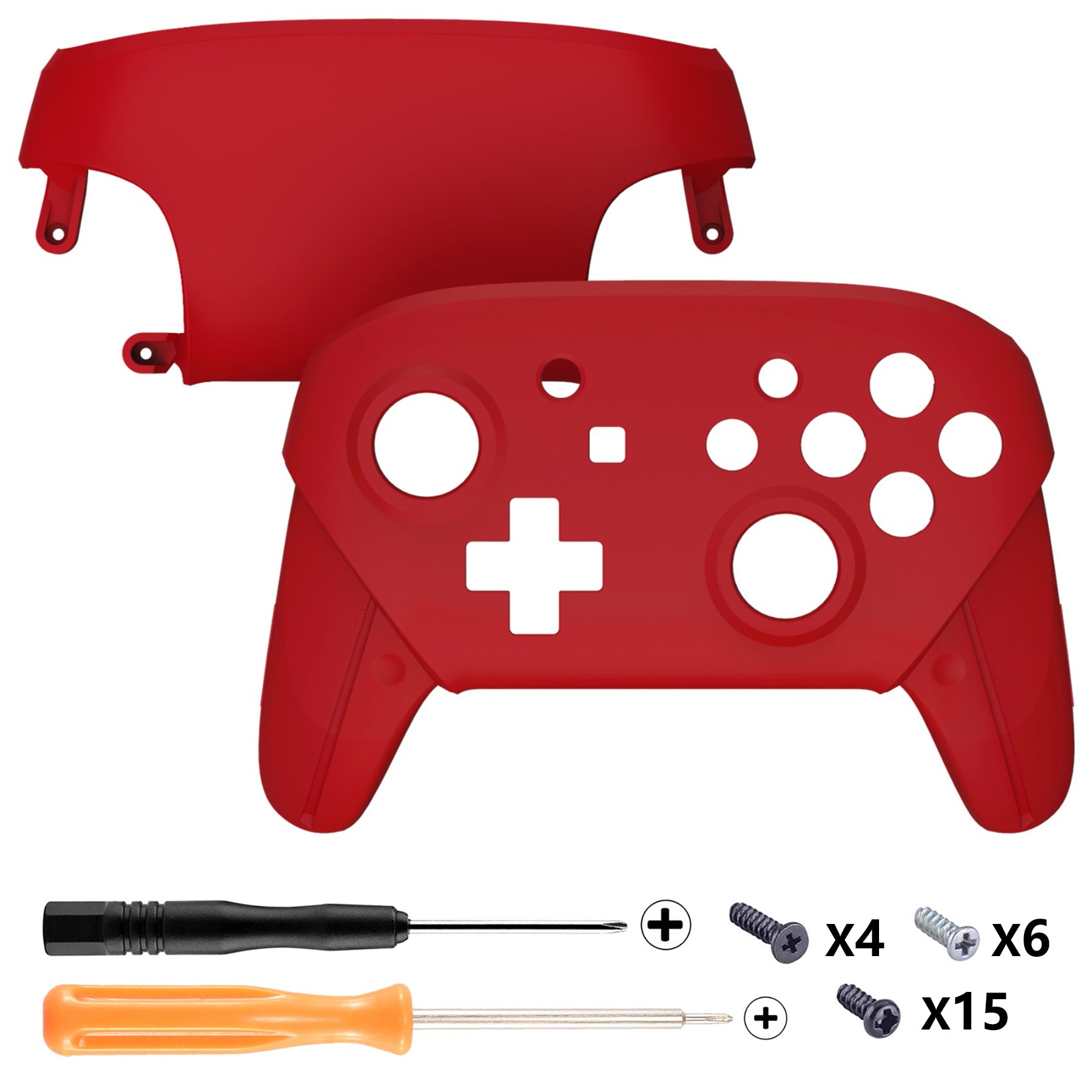 eXtremeRate Replacement Faceplate and Backplate for Nintendo Switch Pro Controller - Passion Red eXtremeRate