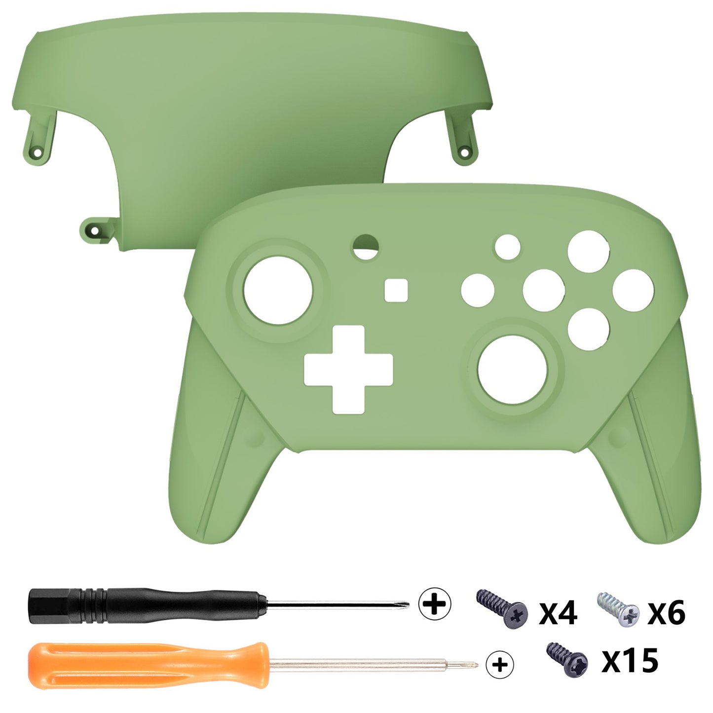 eXtremeRate Replacement Faceplate and Backplate for Nintendo Switch Pro Controller - Matcha Green eXtremeRate
