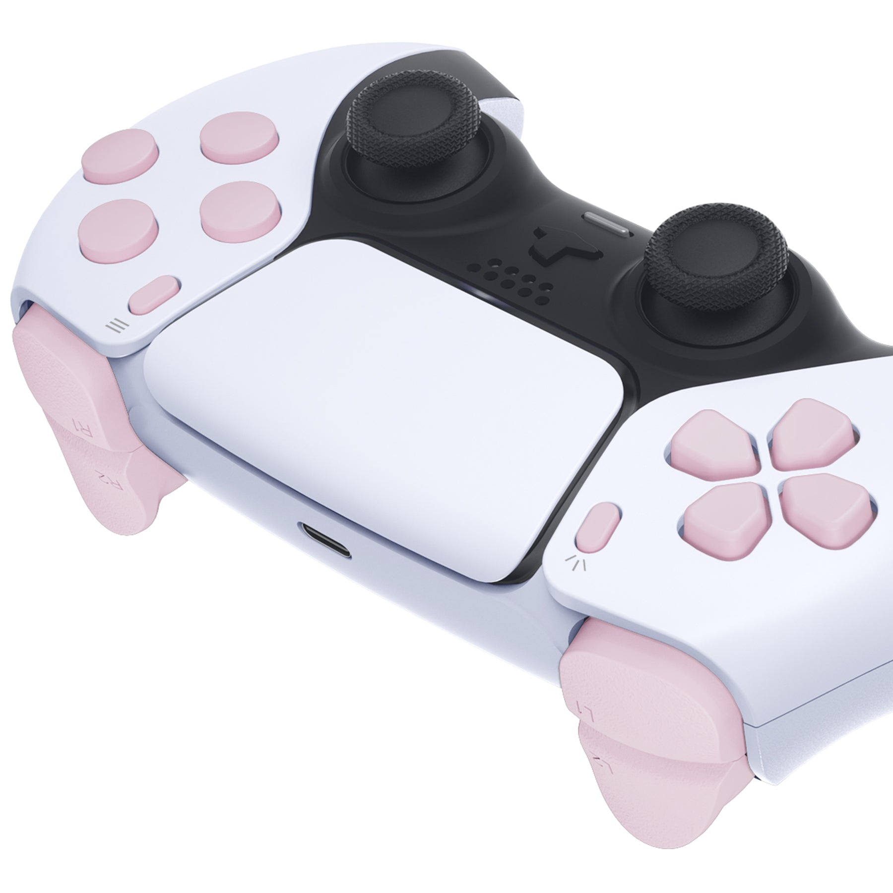 eXtremeRate Replacement Full Set Buttons Compatible with PS5 Controller  BDM-030/040 - Cherry Blossoms Pink