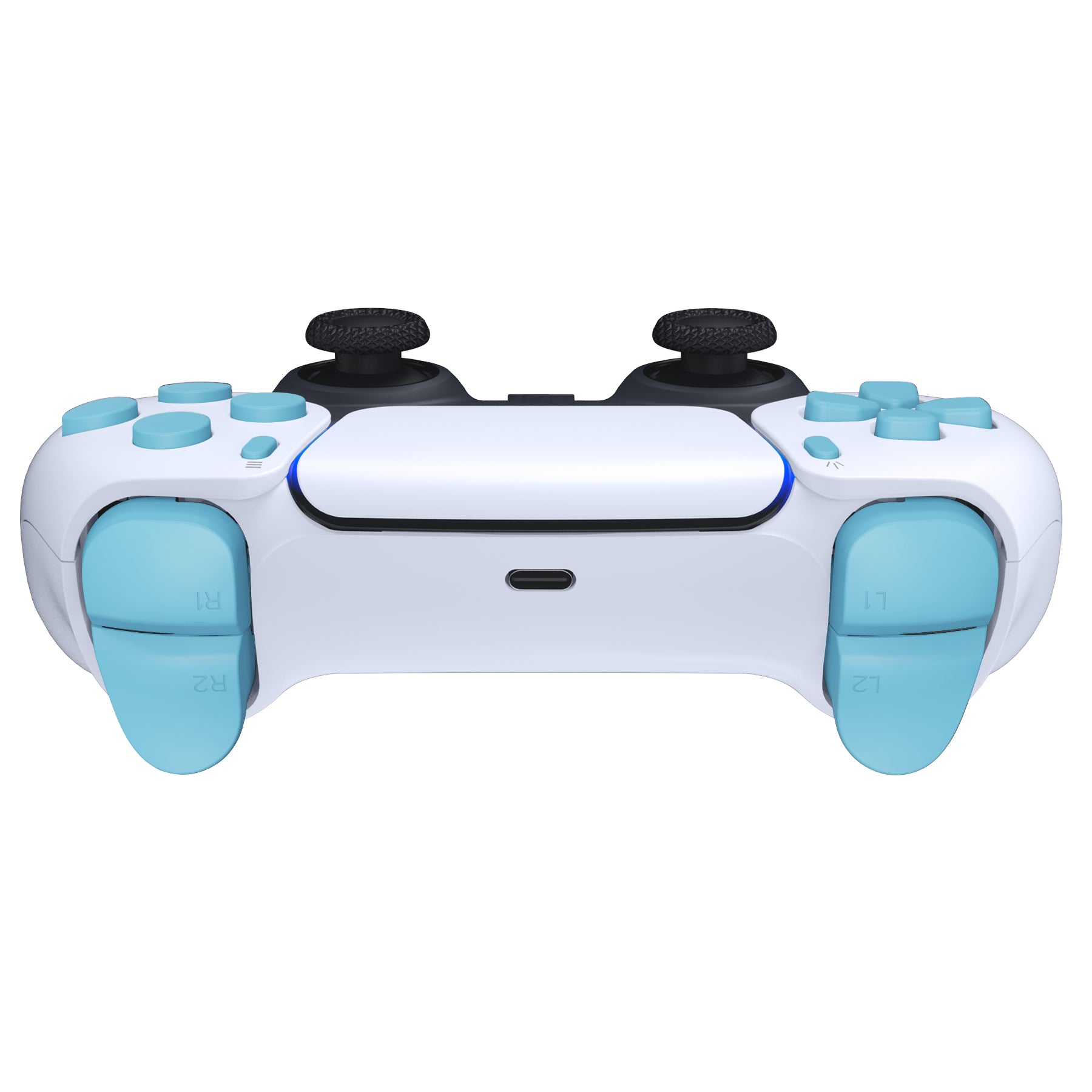 eXtremeRate Replacement Full Set Buttons Compatible with PS5 Controller  BDM-030/040 - Heaven Blue