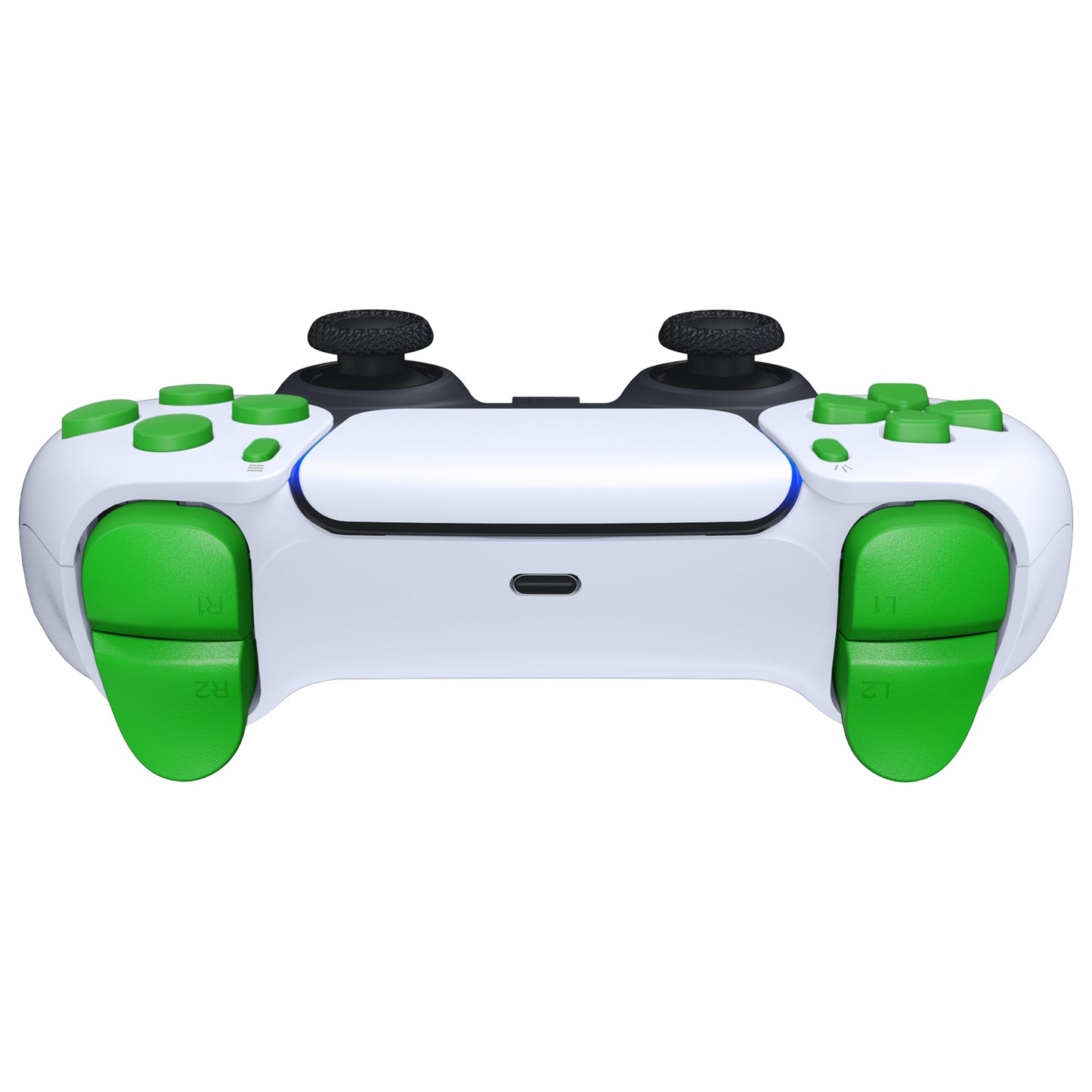 eXtremeRate Replacement Full Set Buttons Compatible with PS5 Controller BDM-030/040 - Green eXtremeRate