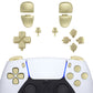 eXtremeRate Retail Replacement D-pad R1 L1 R2 L2 Triggers Share Options Face Buttons, Metallic Champagne Gold Full Set Buttons Compatible with ps5 Controller BDM-030 - JPF1041G3