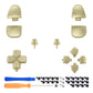 eXtremeRate Retail Replacement D-pad R1 L1 R2 L2 Triggers Share Options Face Buttons, Metallic Champagne Gold Full Set Buttons Compatible with ps5 Controller BDM-030 - JPF1041G3