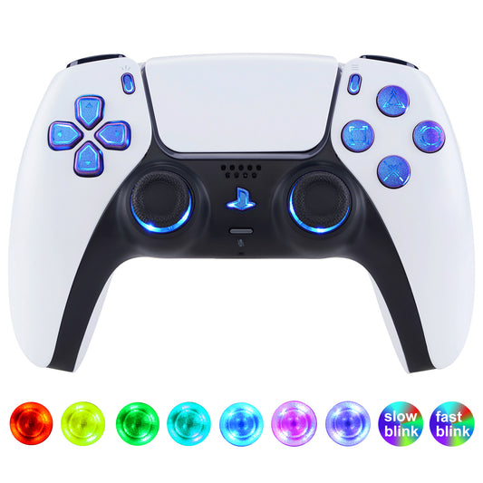 eXtremeRate Retail Multi-Colors Luminated Buttons DTF V3 LED Kit for PS5 Controller BDM-030 - Chameleon Purple Blue