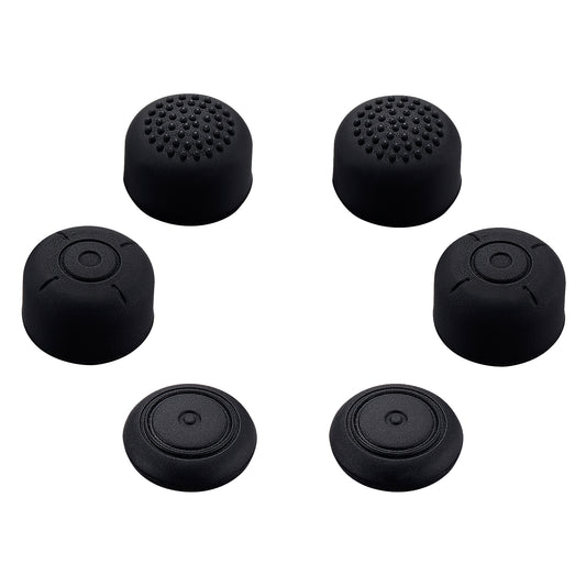 eXtremeRate Retail 6 Pcs Black Silicone Extended Length Thumb Grips for Nintendo Switch - NSPJ0006B