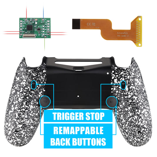 Textured White Dawn 2.0 FlashShot Trigger Stop Remap Kit for ps4 CUH-ZCT2 Controller, Part & Back Shell & 2 Back Buttons & 2 Trigger Lock for ps4 Controller JDM 040/050/055 - P4QS002 eXtremeRate