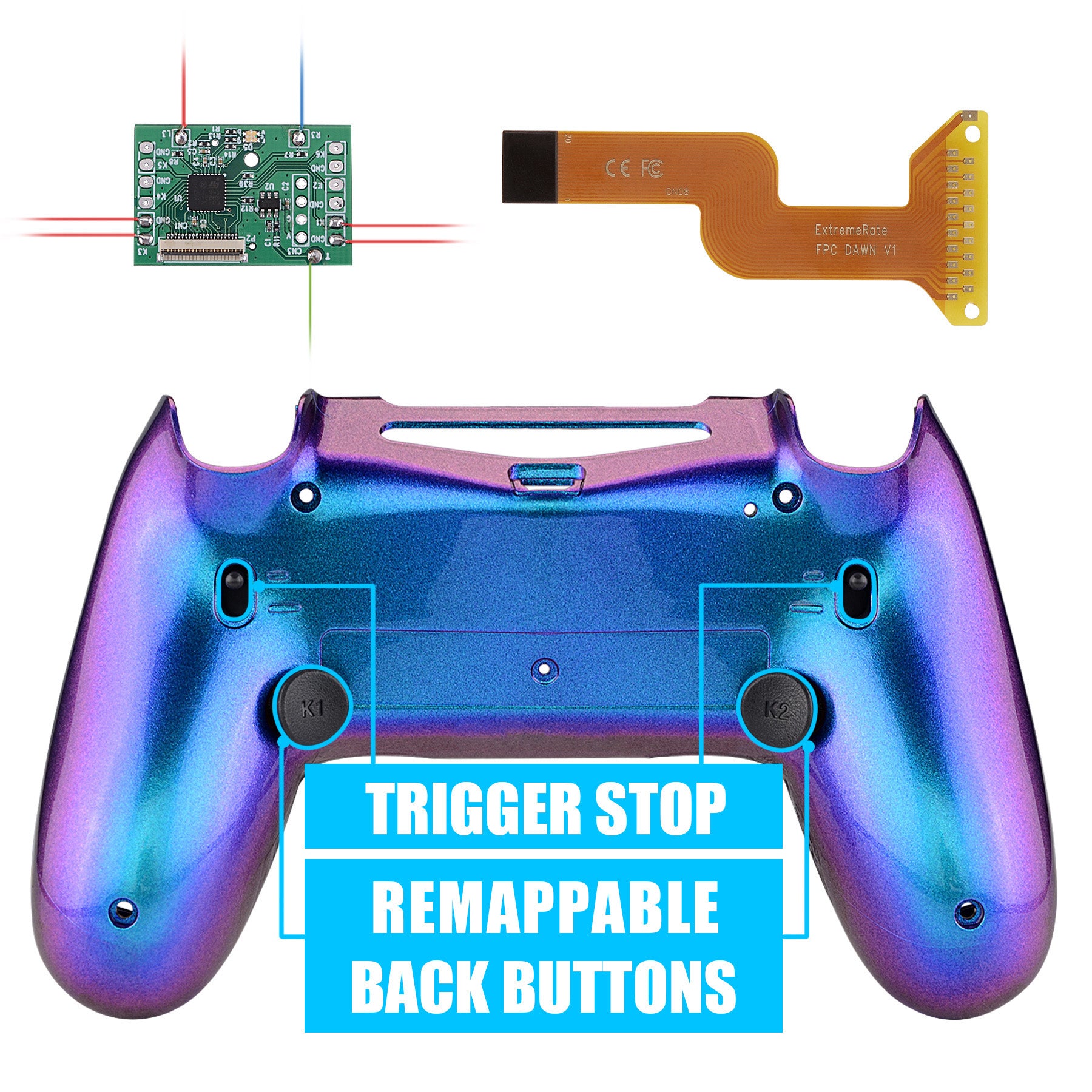 Custom PS4 Controller extremerate online dawn 2.0 Trigger Stop Remap Kit (Read Discript