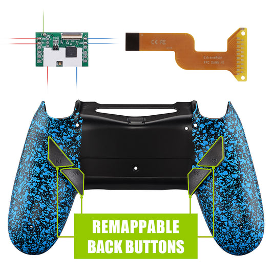 Textured Blue Dawn Remappable Remap Kit with Redesigned Back Shell & 4 Back Buttons for ps4 Controller JDM 040/050/055 - P4RM008 eXtremeRate
