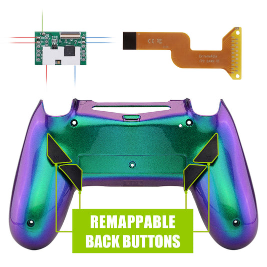 Chameleon Purple Green Blue Remappable Remap Kit with Redesigned Back Shell & 4 Back Buttons for ps4 Controller JDM 040/050/055 - P4RM013 eXtremeRate