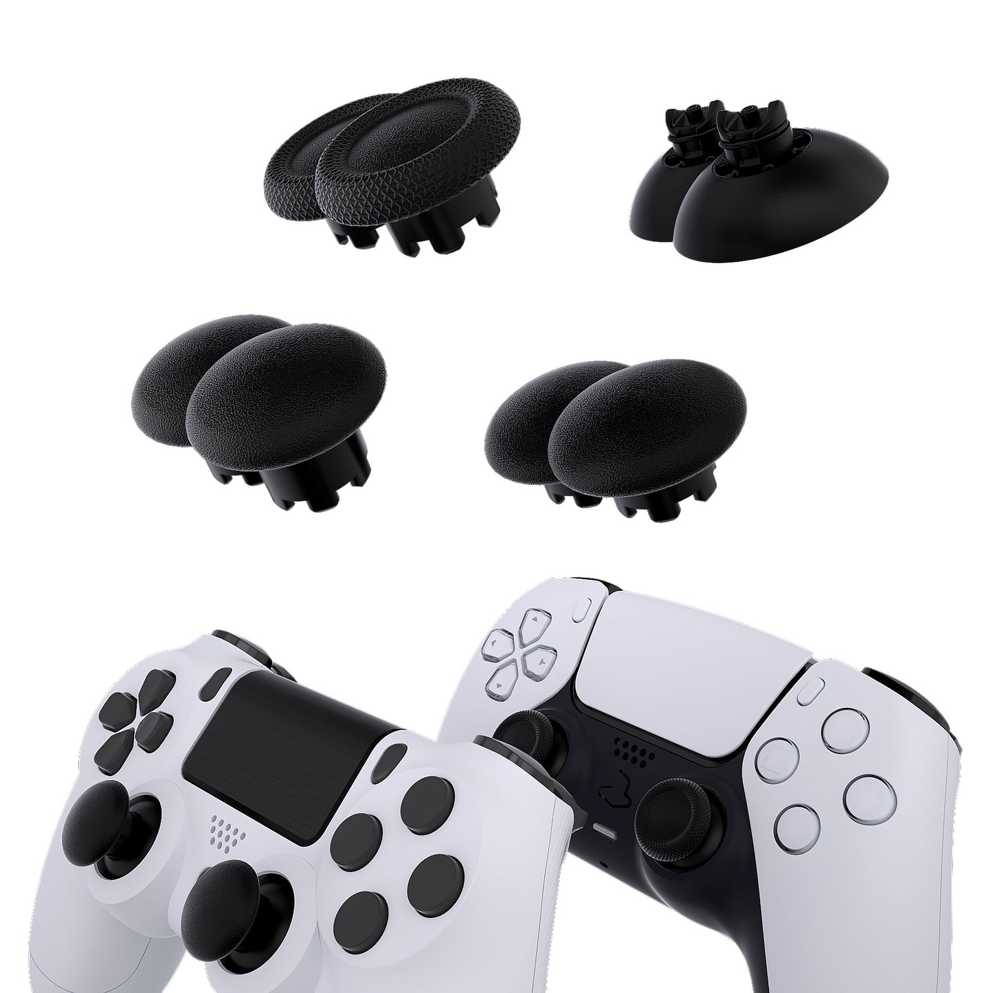 eXtremeRate EDGE Sticks Replacement Interchangeable Thumbsticks for PS5 & PS4 All Model Controllers - Black