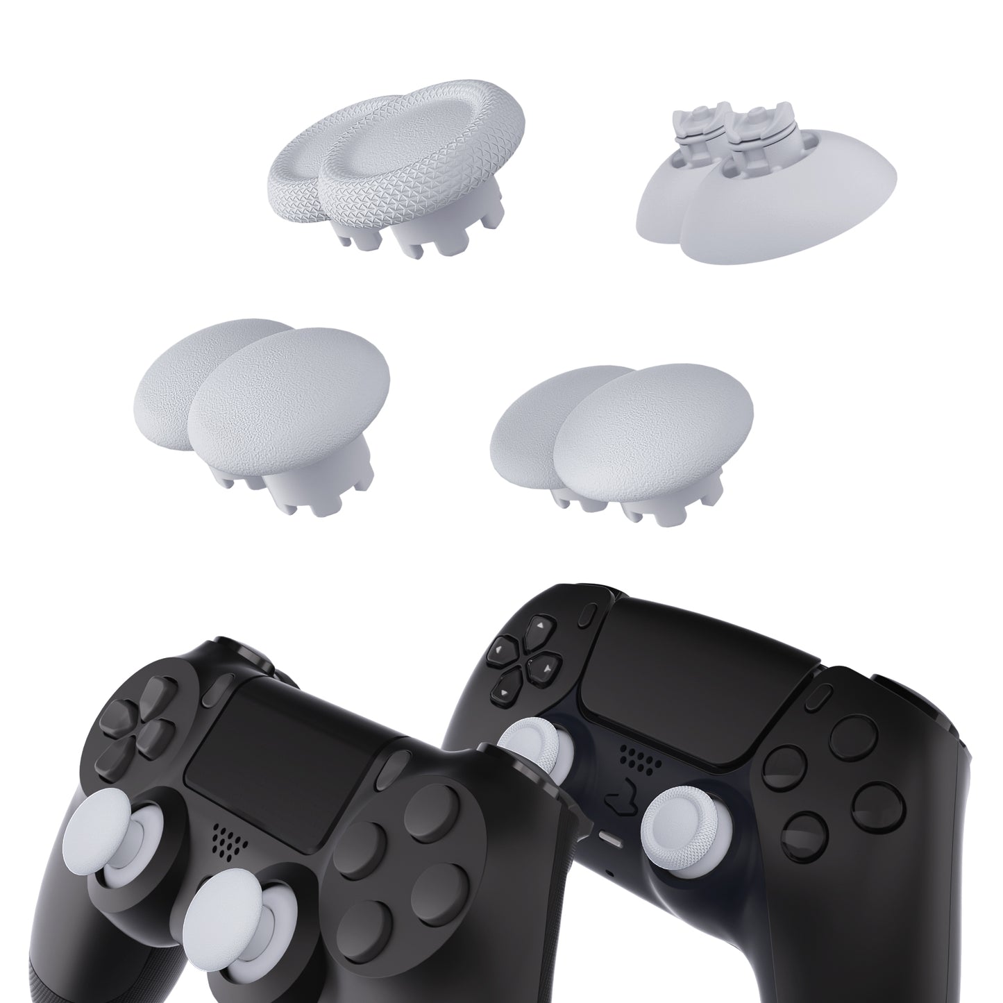 eXtremeRate EDGE Sticks Replacement Interchangeable Thumbsticks for PS5 & PS4 All Model Controllers - Solid White