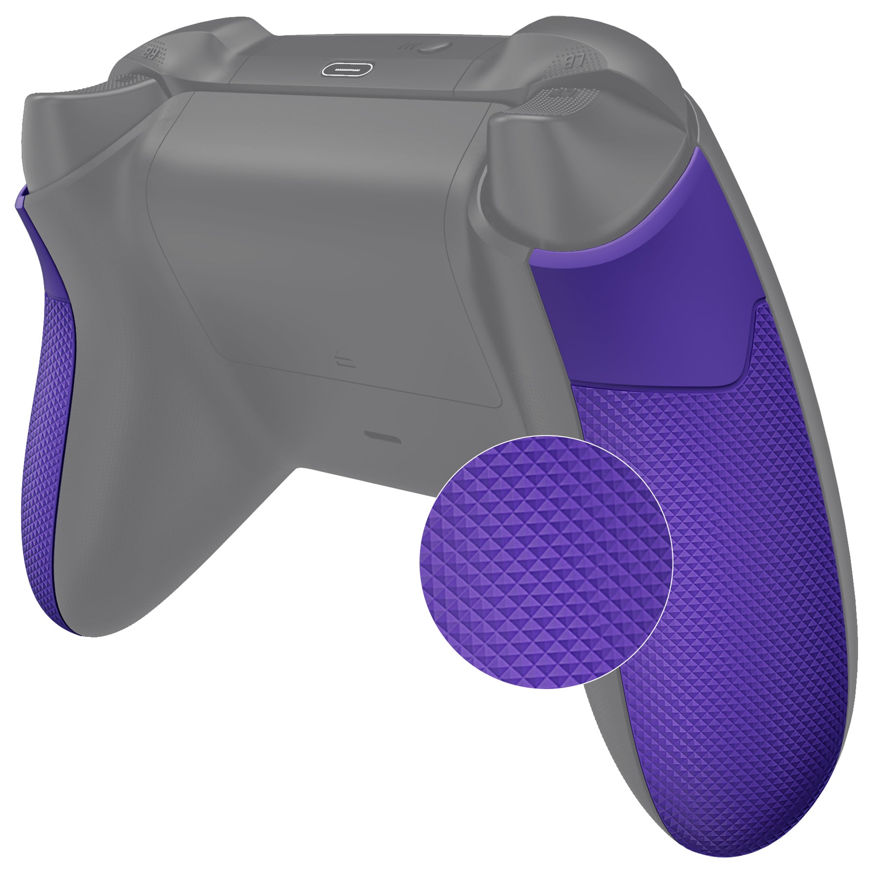 eXtremeRate Purple Performance Rubberized Grips Replacement Back Panels ...