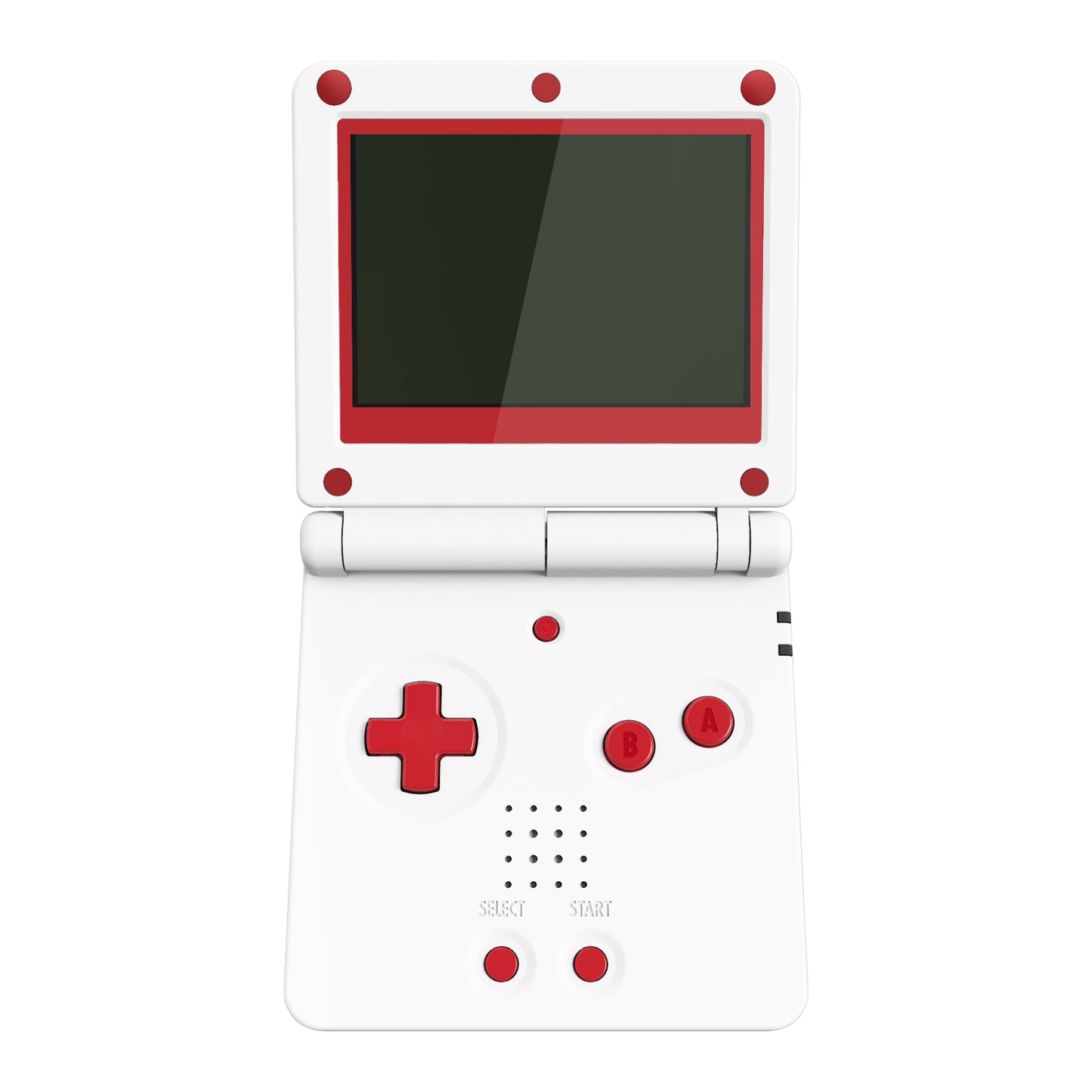 eXtremeRate Retail IPS Ready Upgraded Passion Red & White Soft Touch Custom Replacement Housing Shell for Gameboy Advance SP GBA SP – Compatible with Both IPS & Standard LCD – Console & Screen NOT Included - ASPP3006