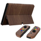 eXtremeRate Retail Wood Grain Soft Touch Full Set Shell for Nintendo Switch OLED, Replacement Console Back Plate & Metal Kickstand, NS Joycon Handheld Controller Housing & Buttons for Nintendo Switch OLED - QNSOS2001