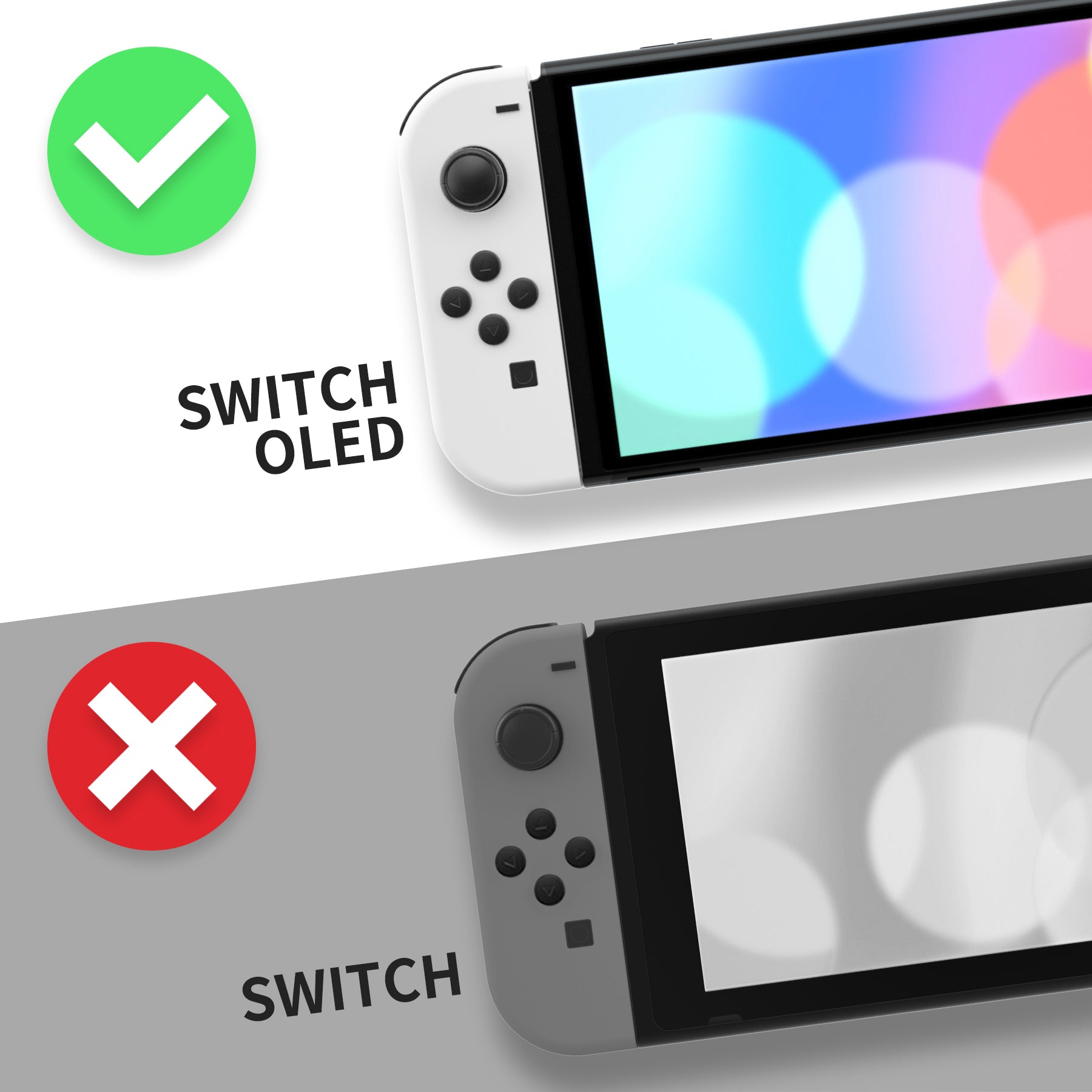 Nintendo Switch OLED用クリアカスタムフルセットシェル、DIY交換用コンソールバックプレート&キックスタンド、Nintendo  Switch OLED用カラフルなボタン付きNS Joyconハンドヘルドコントローラーハウジング - QNSOM5001