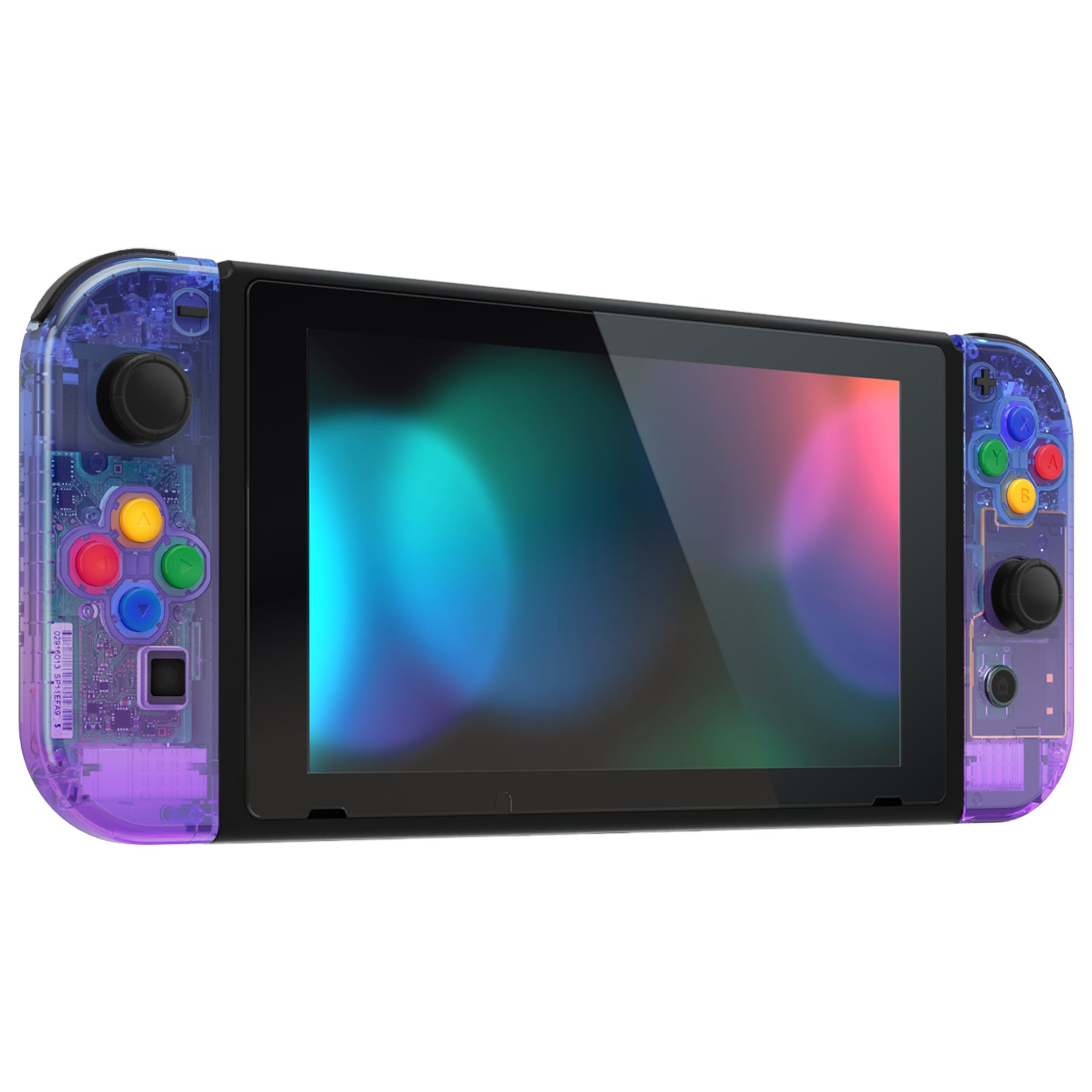 eXtremeRate Replacement Full Set Shells with Buttons for Nintendo Switch -  Gradient Translucent Bluebell