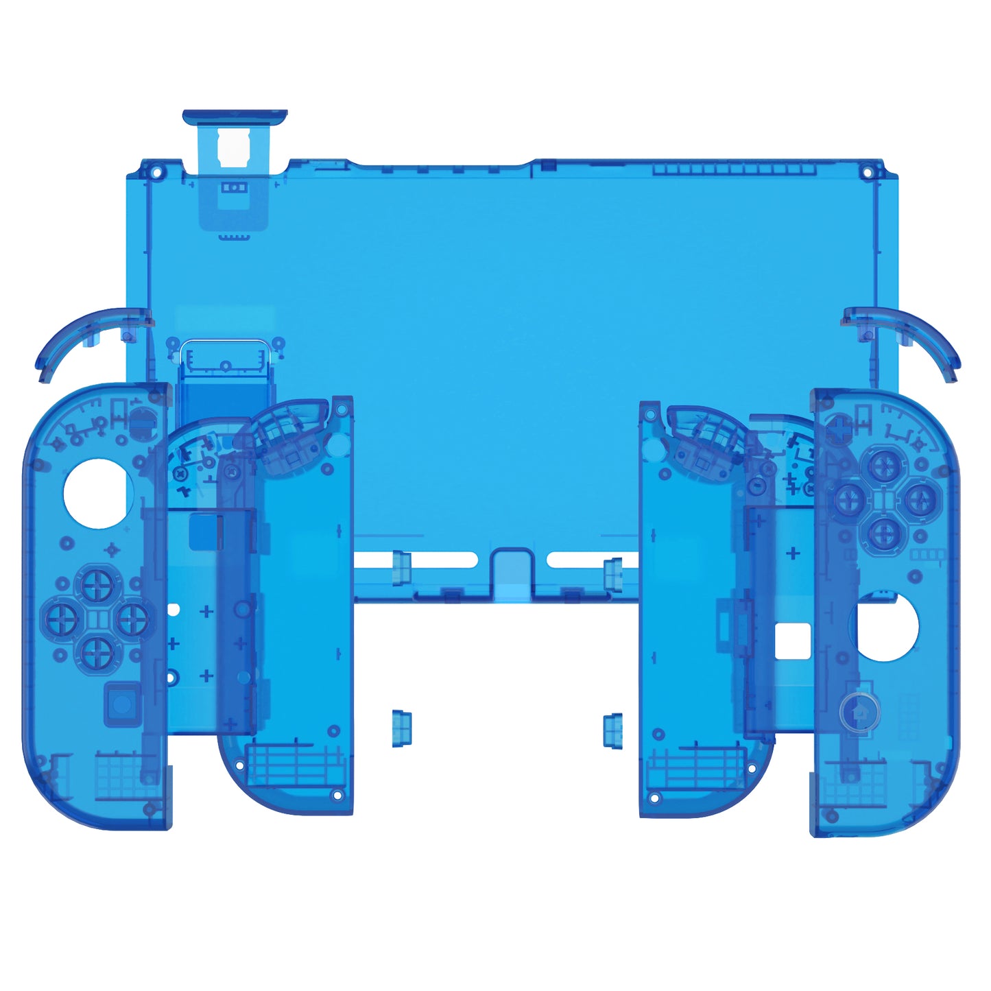 eXtremeRate Replacement Full Set Shells with Buttons for Nintendo Switch - Crystal Clear Blue eXtremeRate