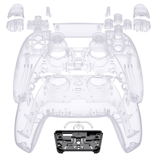 eXtremeRate Replacement Full Set Shells with Buttons Compatible with PS5 Controller BDM-030/040 - Clear