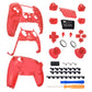eXtremeRate Replacement Full Set Shells with Buttons Compatible with PS5 Controller BDM-010/020 - Clear Red eXtremeRate