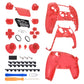 eXtremeRate Replacement Full Set Shells with Buttons Compatible with PS5 Controller BDM-030/040 - Clear Red eXtremeRate