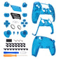 eXtremeRate Replacement Full Set Shells with Buttons Compatible with PS5 Controller BDM-030/040 - Clear Blue eXtremeRate