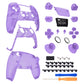 eXtremeRate Replacement Full Set Shells with Buttons Compatible with PS5 Controller BDM-010/020 - Clear Atomic Purple eXtremeRate