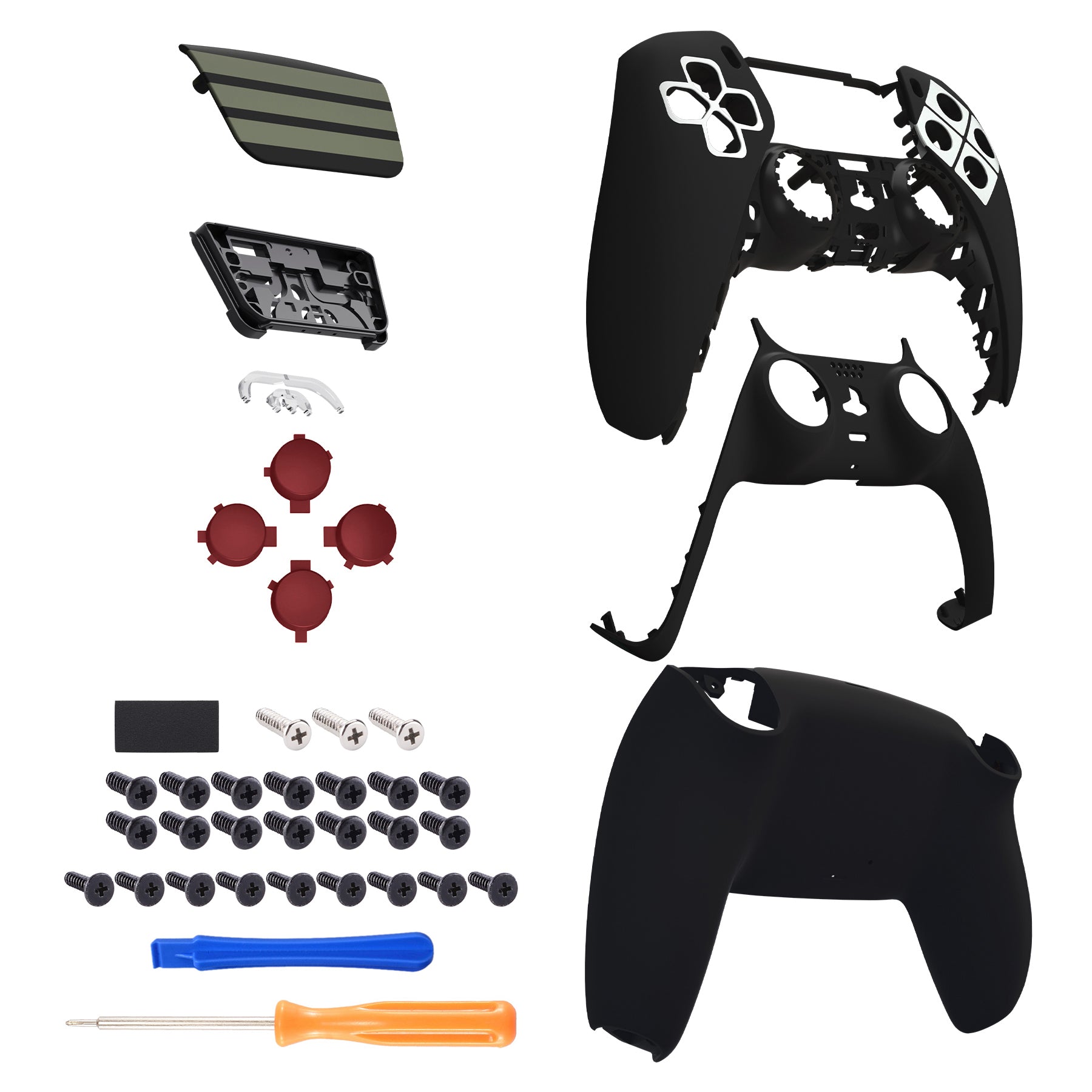eXtremeRate Replacement Full Set Shells with Buttons Compatible with PS5 Controller BDM-010/020/030/040 - Classics NES Style eXtremeRate