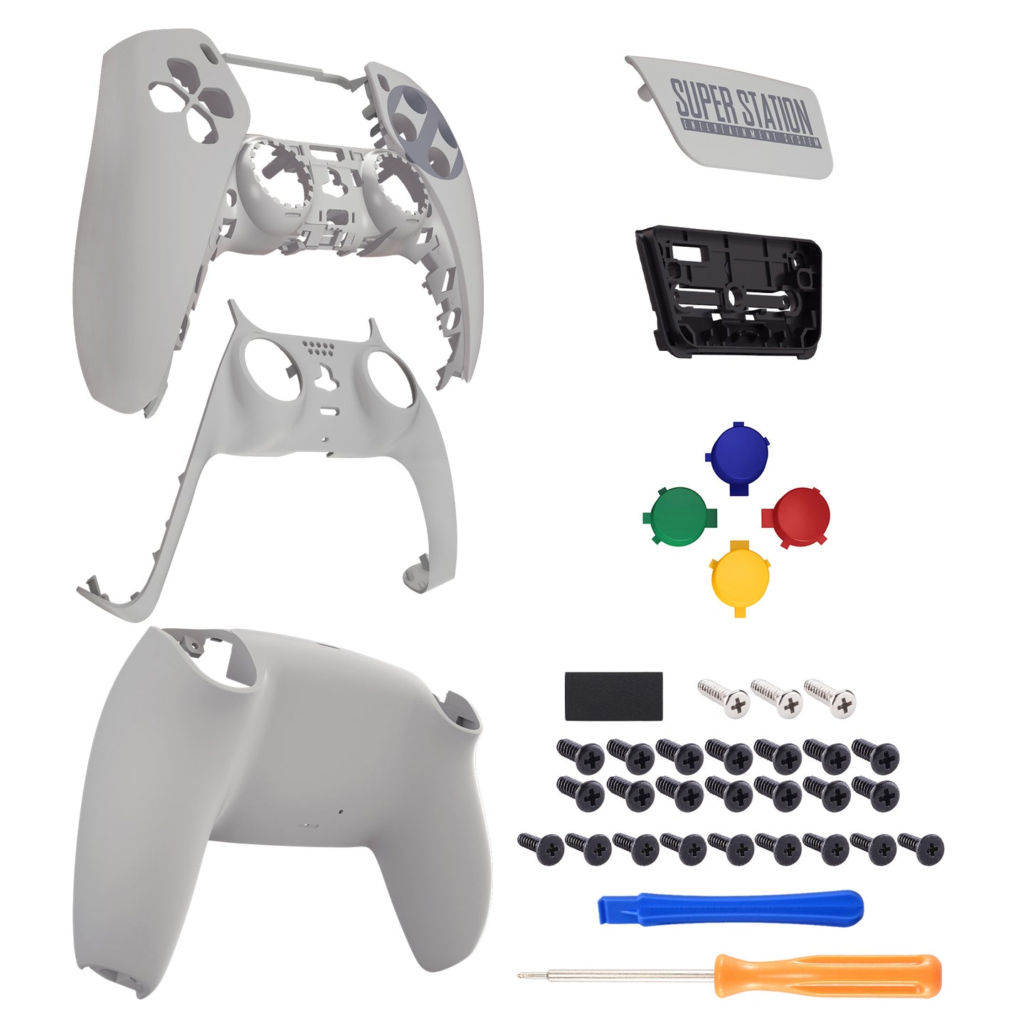 eXtremeRate Replacement Full Set Shells with Buttons Compatible with PS5 Controller BDM-010/020 - SFC SNES Classic EU eXtremeRate