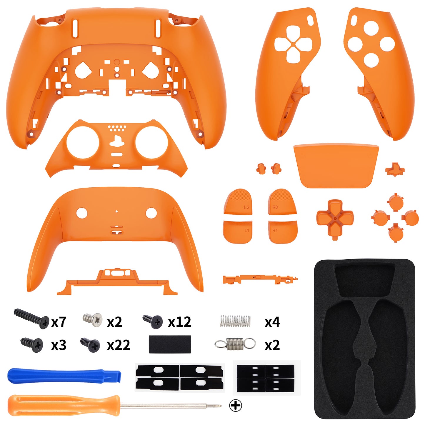 eXtremeRate Replacement Full Set Shells with Buttons Compatible with PS5 Edge Controller - Orange