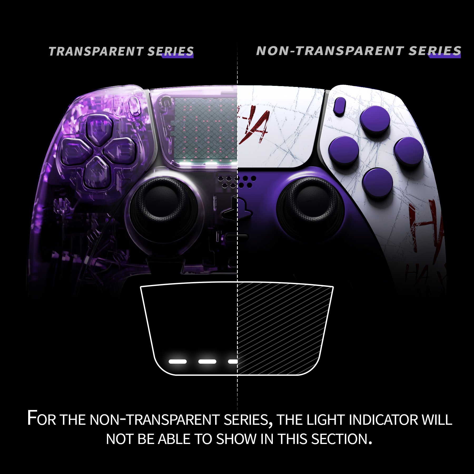 eXtremeRate Clown HAHAHA Full Set Housing Shell with Buttons Touchpad Cover  Compatible with ps5 Edge Controller, Custom Replacement Decorative Trim 