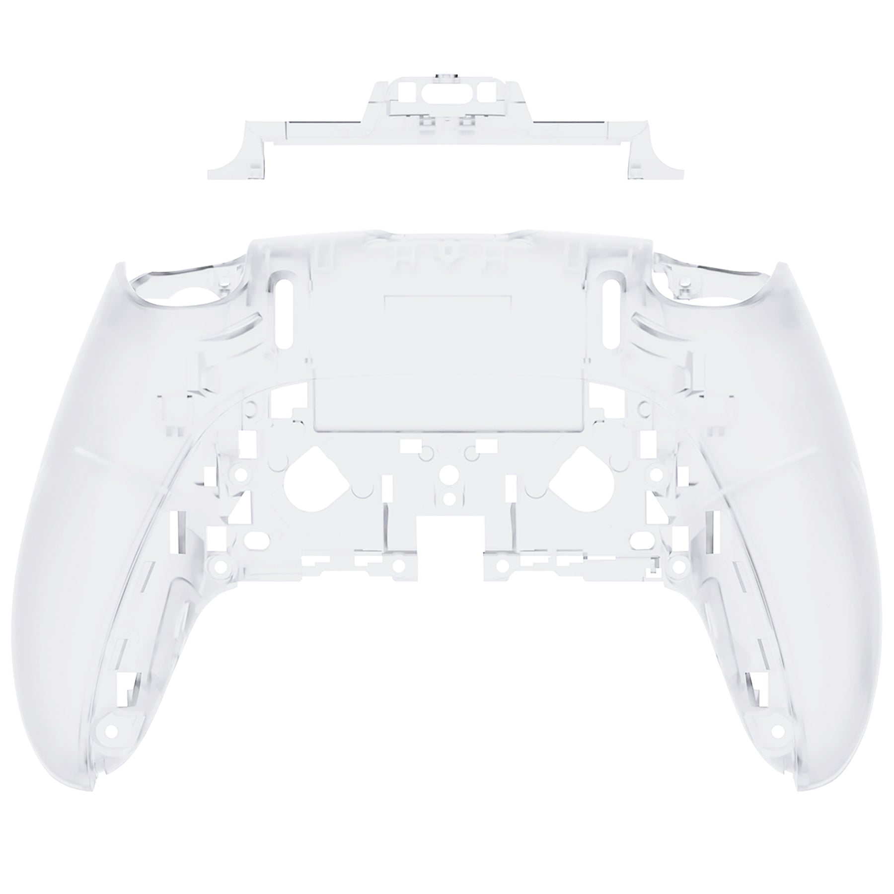 eXtremeRate Custom Back Housing Bottom Shell Compatible with PS5 Edge Controller, Clear DIY Replacement Back Shell Cover Compatible with PS5 Edge
