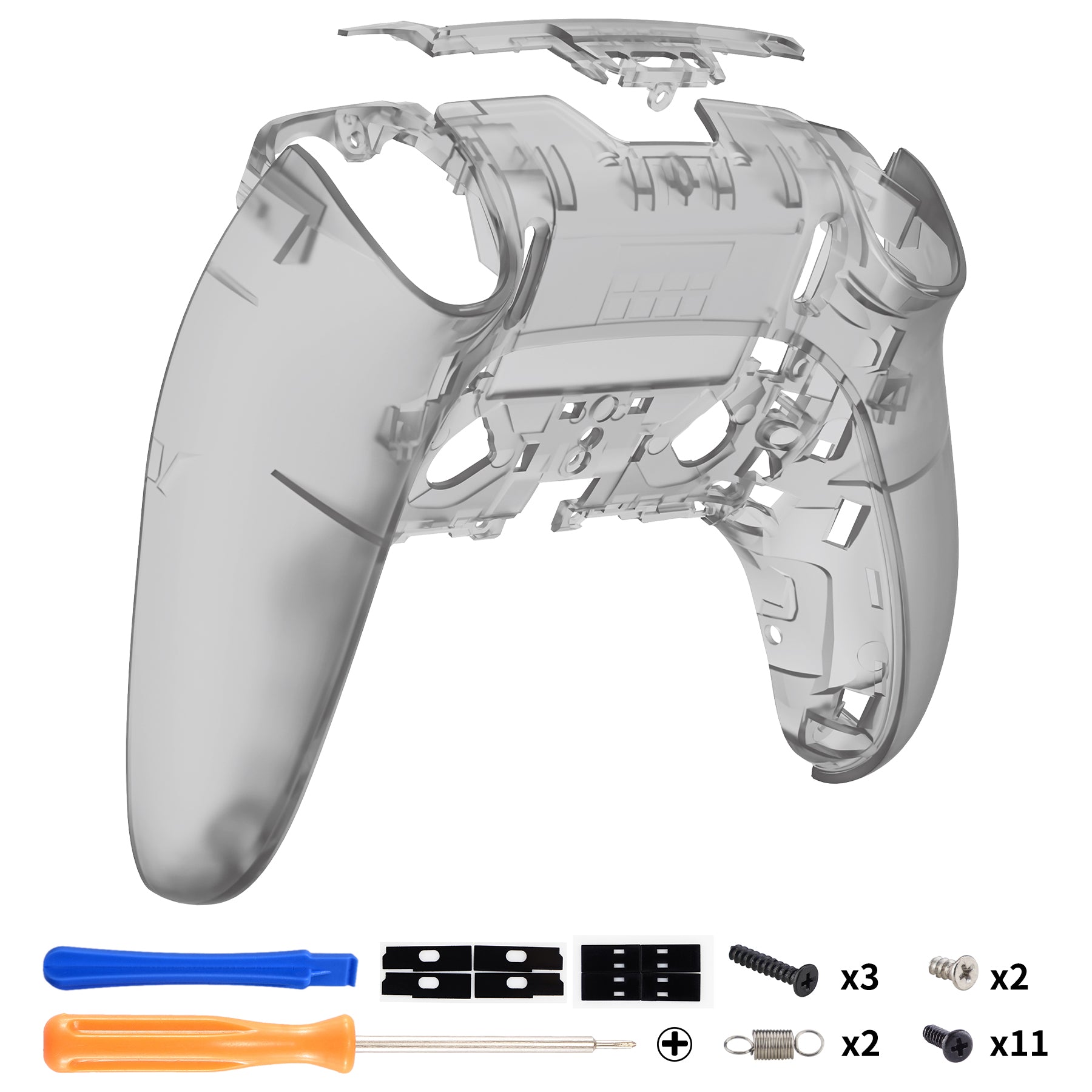 eXtremeRate Clear Black Custom Back Housing Bottom Shell Compatible ...