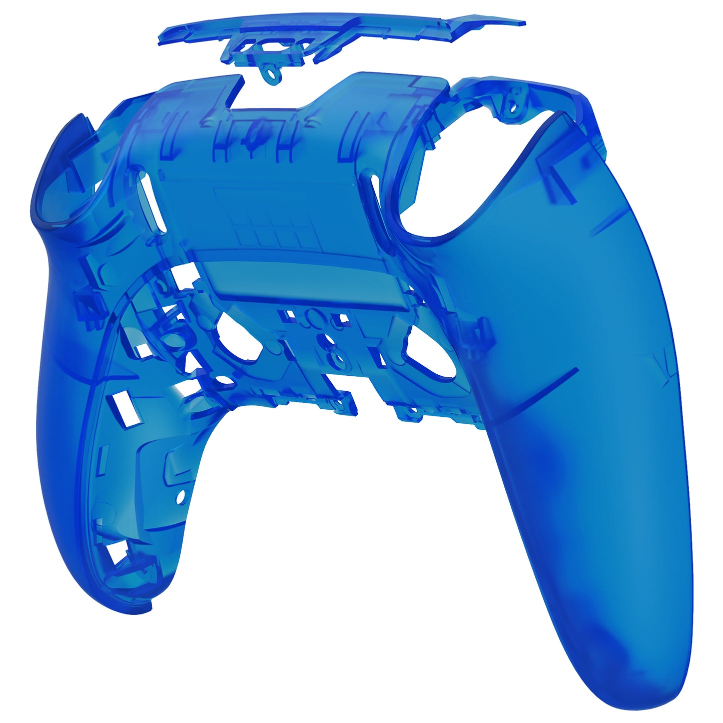 Replacement Back Housing Bottom Shell Compatible with PS5 Edge Controller - Clear Blue eXtremeRate