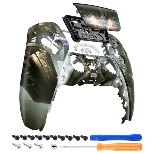 Replacement Front Housing Shell Compatible with ps5 Controller BDM-010 BDM-020 BDM-030 - Armored Mercenary eXtremeRate