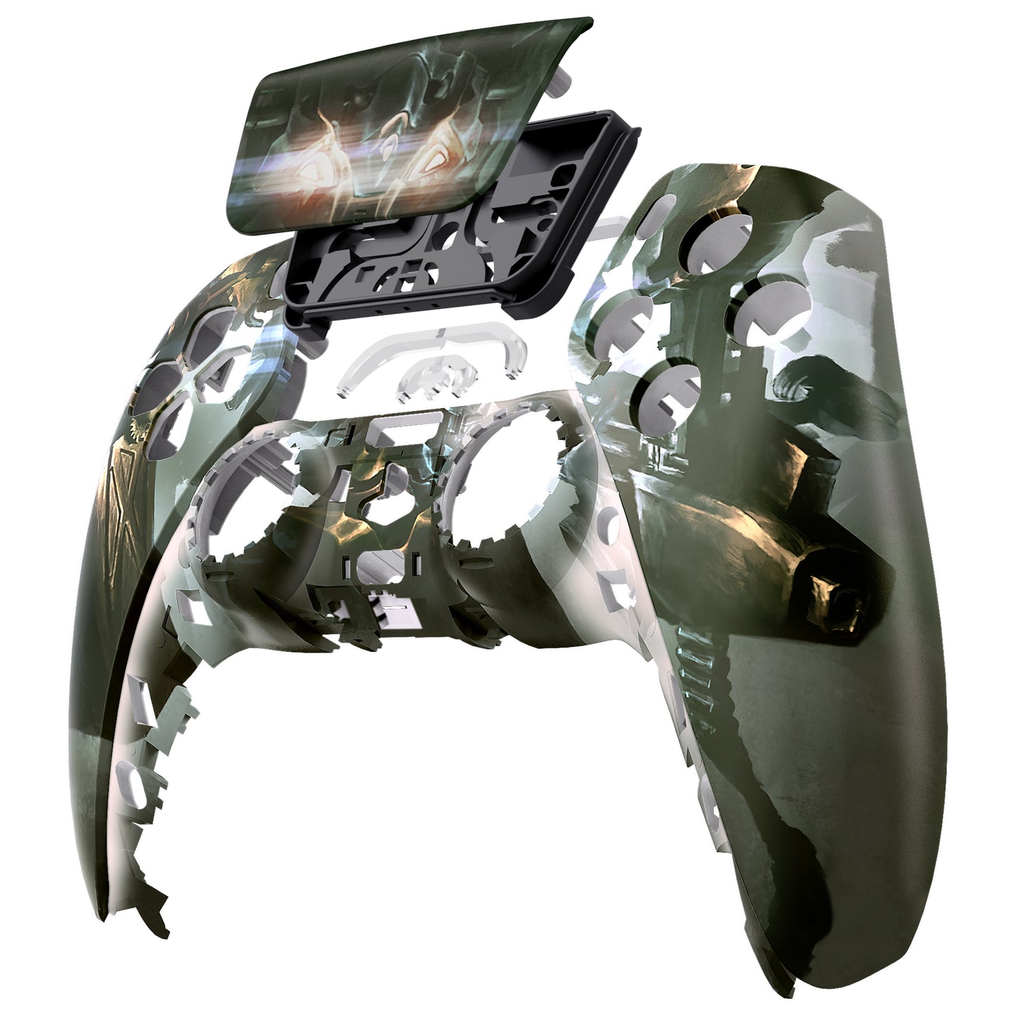 Replacement Front Housing Shell Compatible with ps5 Controller BDM-010 BDM-020 BDM-030 - Armored Mercenary eXtremeRate